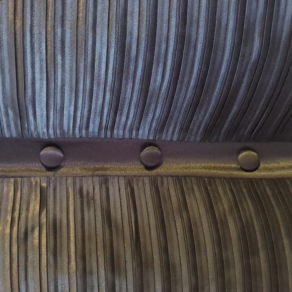 Auth Vintage Dior Boutique Black satin pleated pencil skirt button front detail - Picture 2 of 7